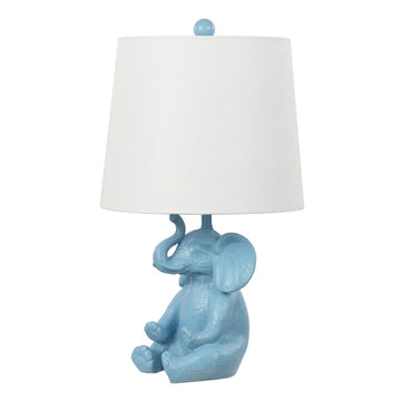 Kairi 21" Modern Shabby Chic Resin/Iron Happy Elephant LED Kids' Table Lamp with Phone Stand - JONATHAN Y